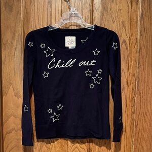 Chill Out Women's Navy Sweater with Star Accents XS